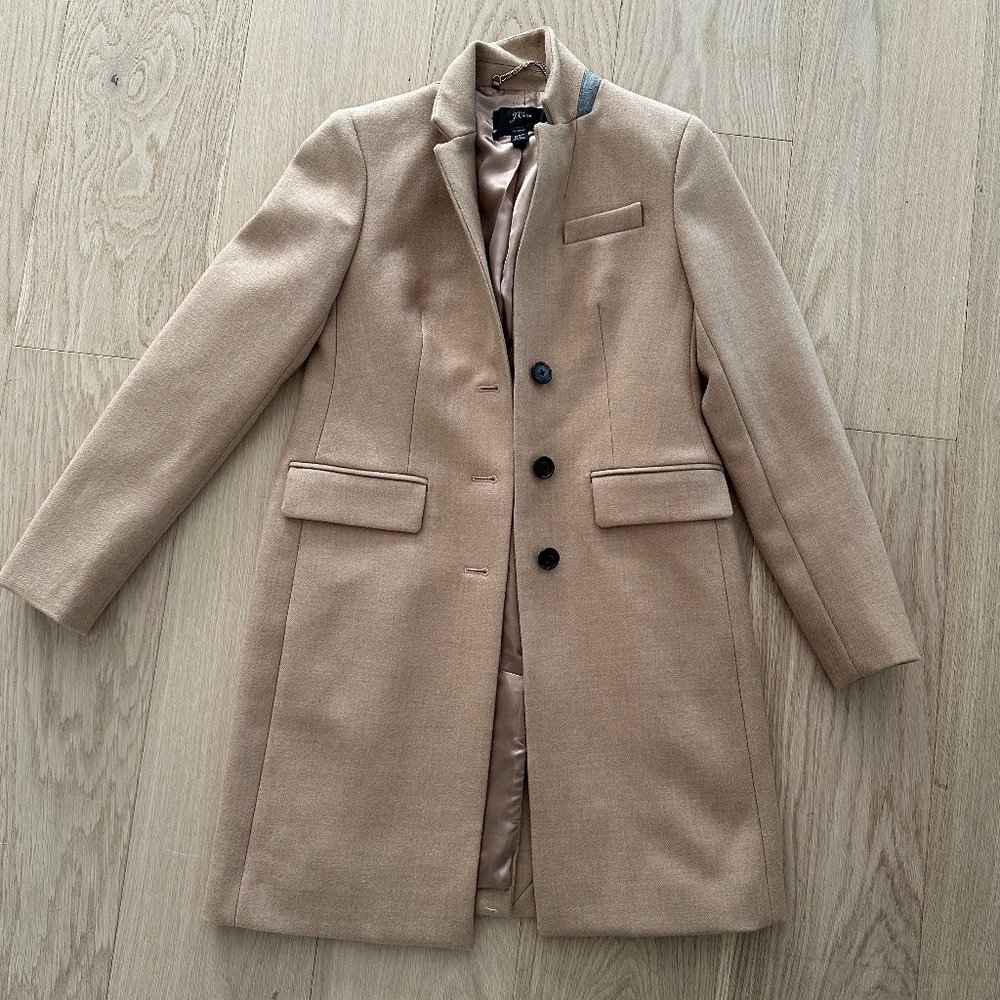 J. Crew Regent Topcoat in Heather Acorn in size 00P